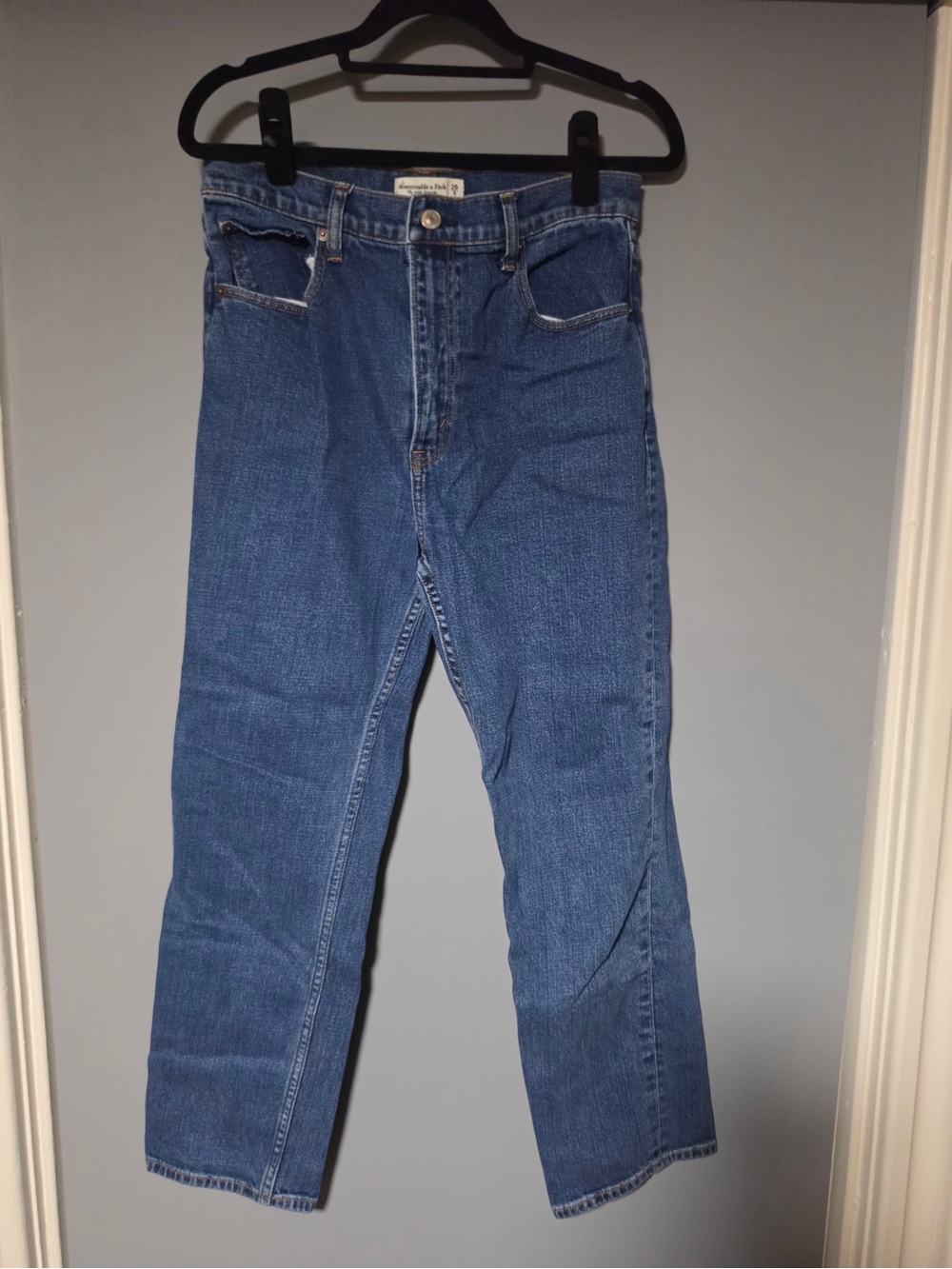 Abercrombie & Fitch Jeans - Blue Denim ankle straight ultra high rise